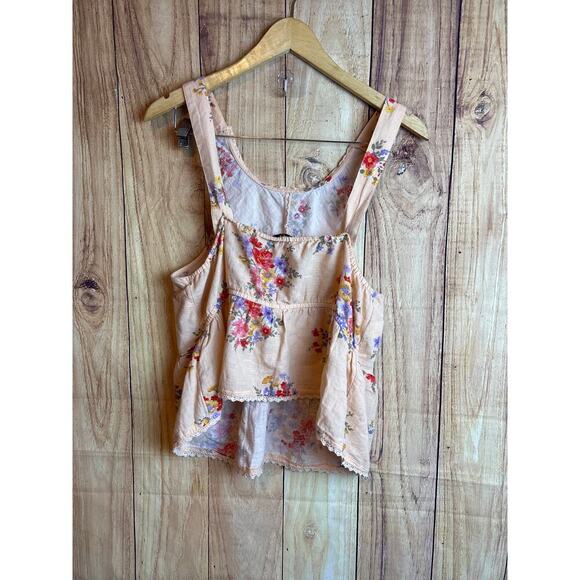American Eagle Boho Floral Tiered Tank Top Blouse Women's Size L - Picture 4 of 8